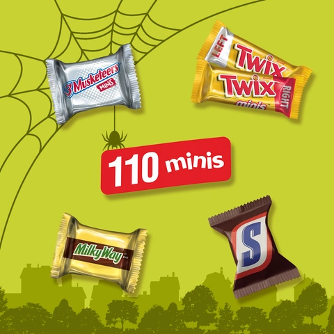 SNICKERS TWIX MILKY WAY & 3 MUSKETEERS Minis Halloween Candy