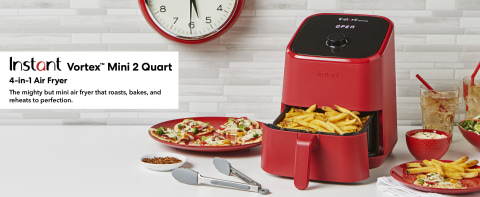 Instant Vortex 2-Quart Mini Air Fryer 4-in-1, From the Makers of Instant Pot,  Red 