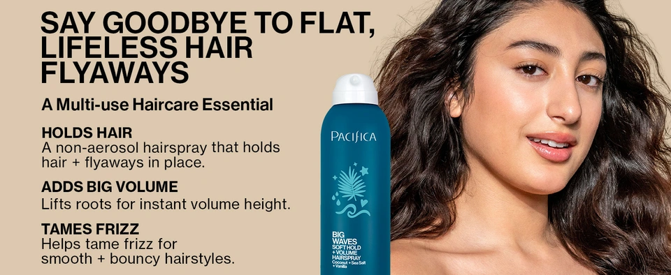 clean non toxic hairspray scented hair spray pacifica big waves texture women organic nontoxic flexible hold fine coconut good brushable curly