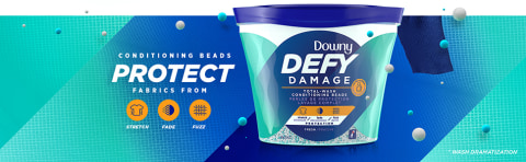 2pks Downy DEFY Damage Total-Wash top Conditioning Beads, Fresh, 18.1oz/pack