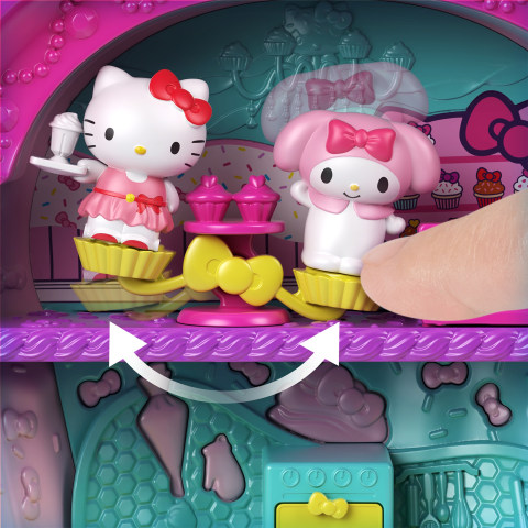 Hello Kitty Cupcake Bakery Compact with 2 Sanrio Minis Figures and