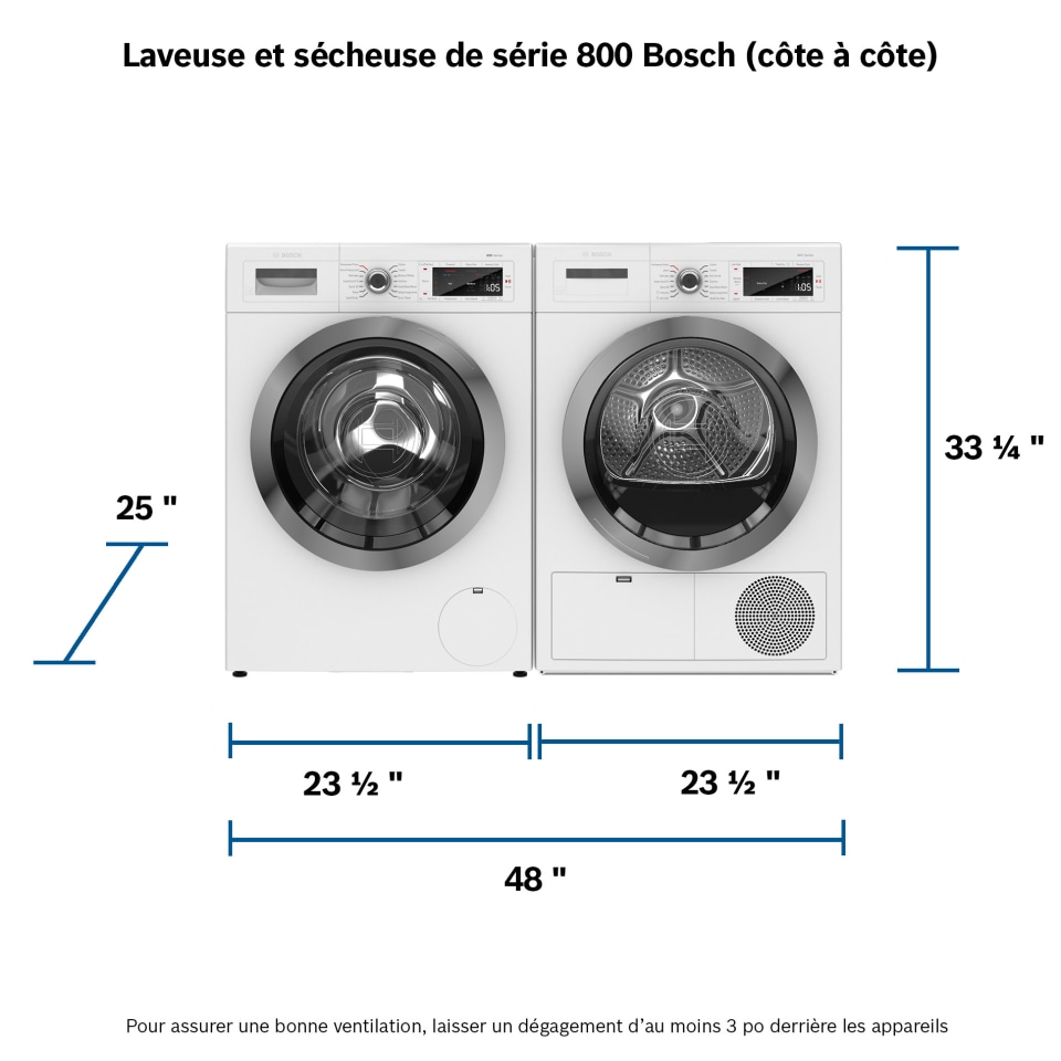 Bosch Série 800 - Sécheuse à condensation intelligente de 24