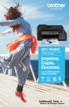 Multifuncional Tinta Continua Brother MFC-T910DW, Color, Inyección, Tanque  de Tinta, Inalámbrico, Impresora-Escáner-Copiadora-Fax