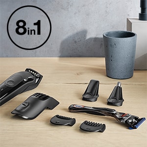 Braun MGK5260 8-in-1 Body Grooming Kit, Body Groomer, Beard Trimmer and  Hair Clipper, Black/Grey