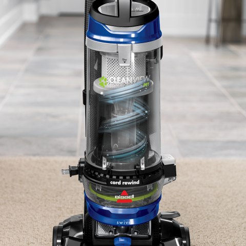 BISSELL CleanView Bagless Pet Upright Vacuum Cobalt Blue Black