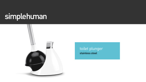 simplehuman BT1085 White Toilet Plunger with Dome Shaped Cover