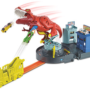  Hot Wheels T-Rex Rampage Track Set, Works City Sets, Toys for  Boys Ages 5 to 10 : Toys & Games