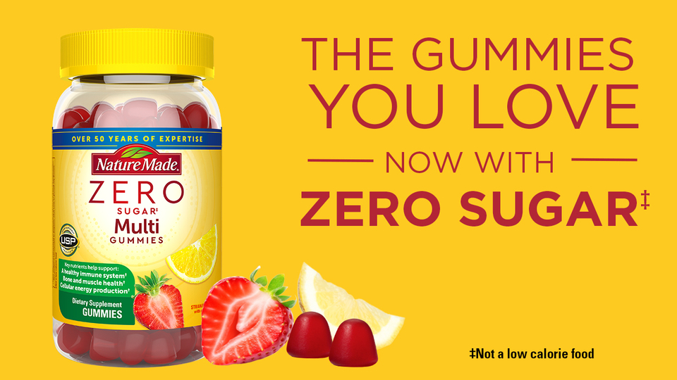 thumbnail video image 3 of Nature Made Zero Sugar Multivitamin Gummies, Sugar Free Gummies, 96 Count, 3 of 11