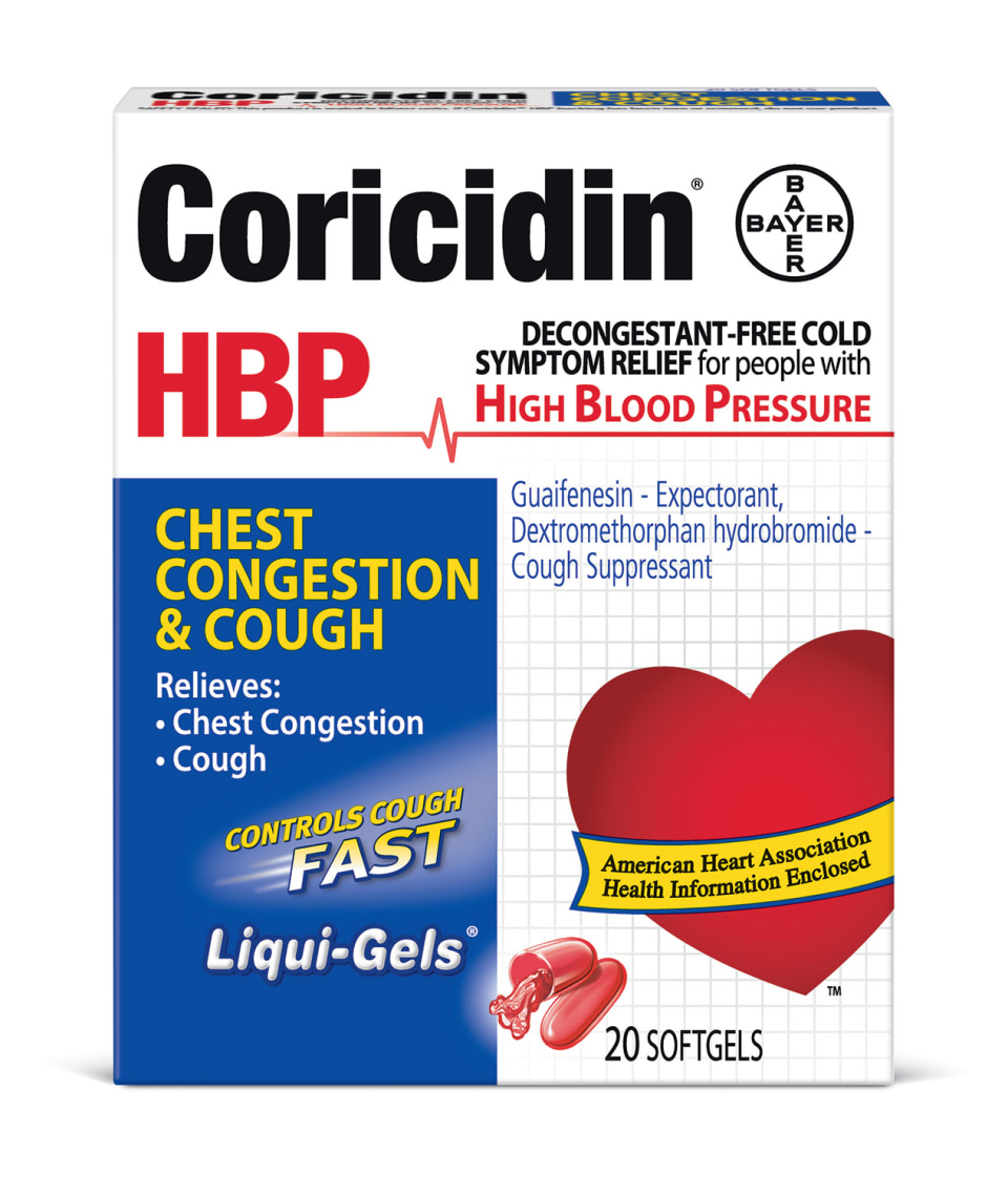 Coricidin Hbp Chest Congestion And Cough Liquid Gels 20 Ct 9057