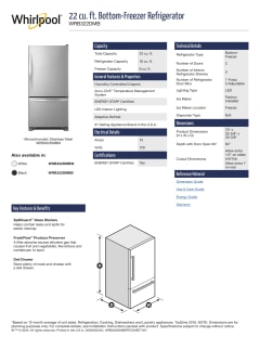 Whirlpool® Gold® 22.1 Cu. Ft. Black Bottom Freezer Refrigerator