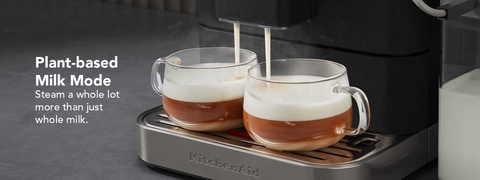 Close up image of 2 latt&#233;s being made using the KF8 machine.