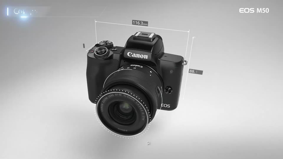 thumbnail video image 2 of Canon Black EOS M50 Mirrorless Camera with 24.1 MegaPixels, 15-45mm Lens Included, 2 of 16