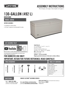 Lifetime 130 Gallon Marine Deck Storage Box White Color