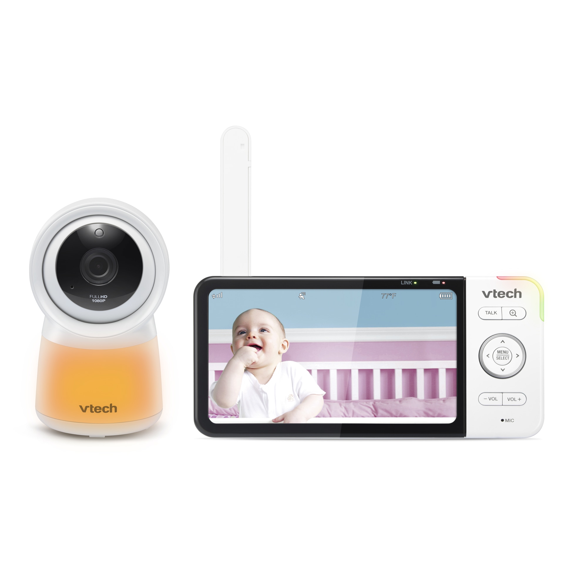 dør hård Seraph VTech Smart Wi-Fi Video Baby Monitor with 5" High Definition Display and  1080p HD Camera, Built-in night light, RM5754HD (White) | Meijer