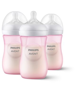 Avent 3-Pack Natural Wide-Neck Bottles (9 oz.) - pink, one size 