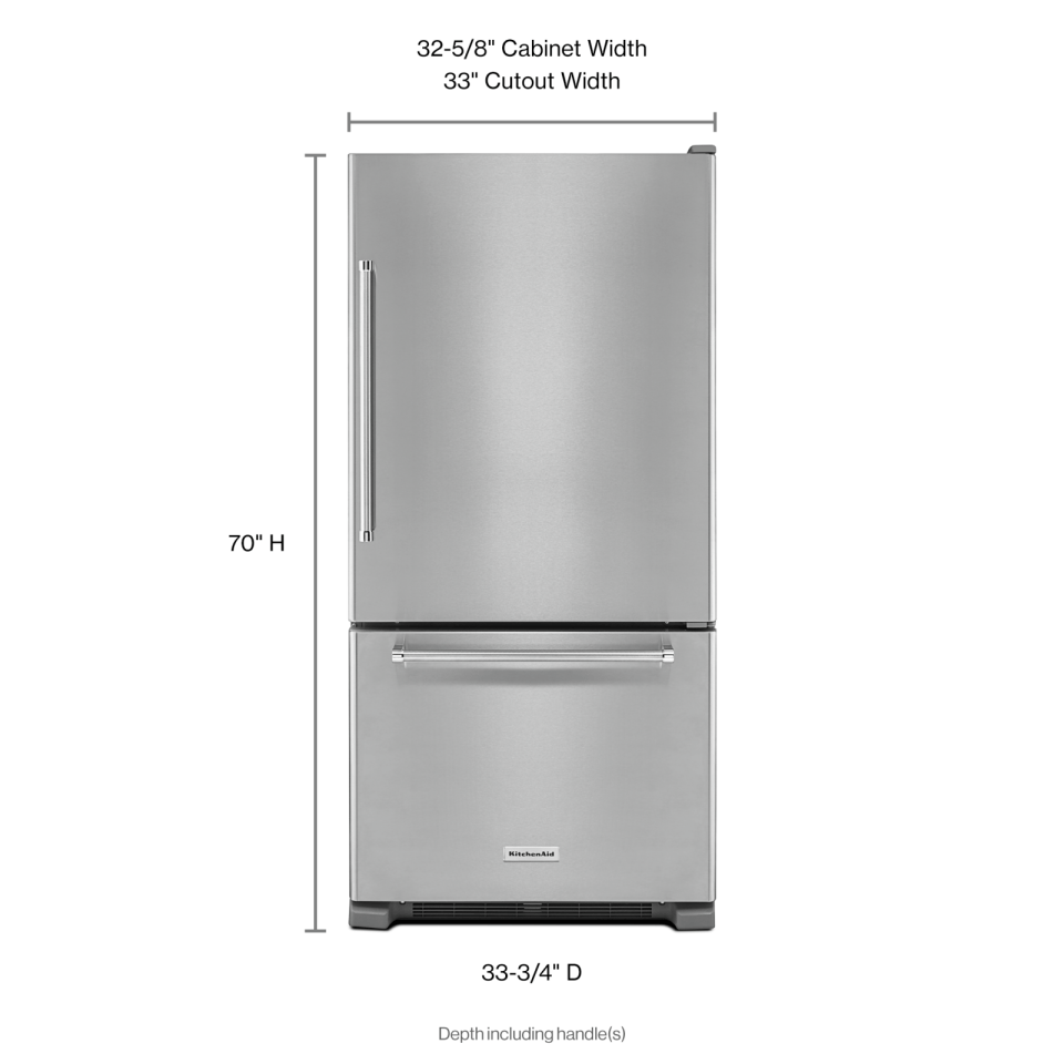 kitchenaid french door refrigerator 33 inch