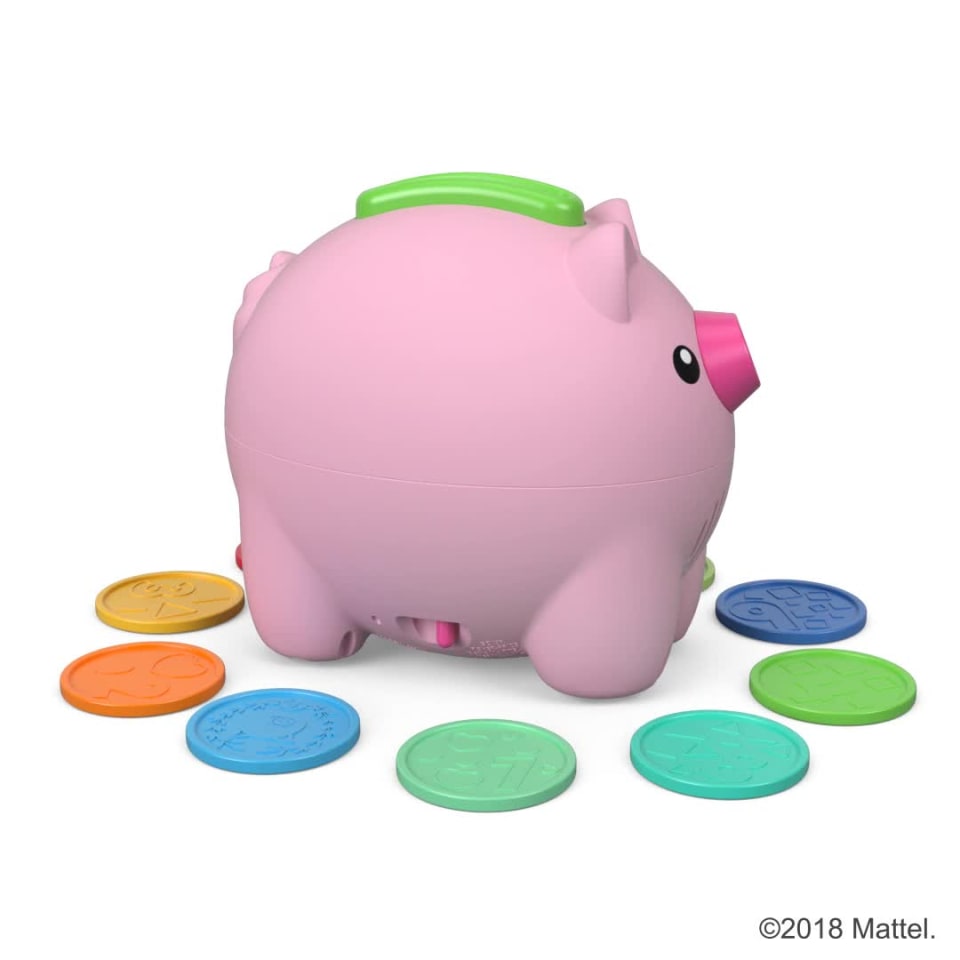 Fisher-Price Smart Stages Counting Piggy Bank w/ 9 Coins Colors Pig