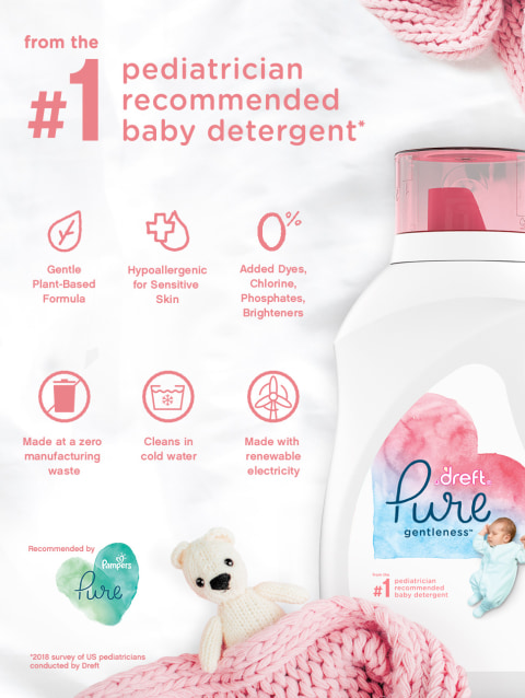 Dreft Pure Gentleness - Detergente líquido para bebé, sin fragancia, 46  onzas líquidas, paquete de 2