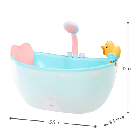 NUOBESTY Electric Doll Bathtub Pink Miniature Dollhouse Bathroom Bathtub  with Shower Sprayer Dolls Bath Playset for Kids Without Battery