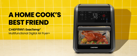 CHEFMAN ExacTemp™ 12 Quart 5-in-1 Air Fryer with Integrated Smart Cooking  Thermometer, 28 Touchscreen Presets, Rotisserie, Dehydrator, Bake, XL  Convection Oven …