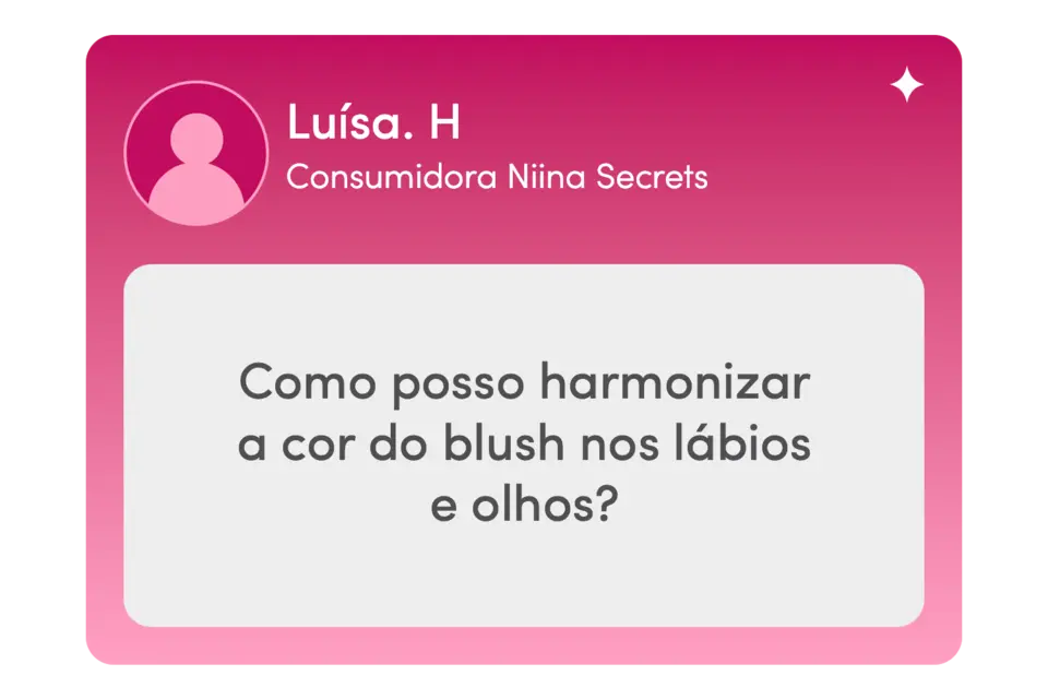 Box rosa de perguntas: Como posso harmonizar a cor do blush nos lábios e olhos? 