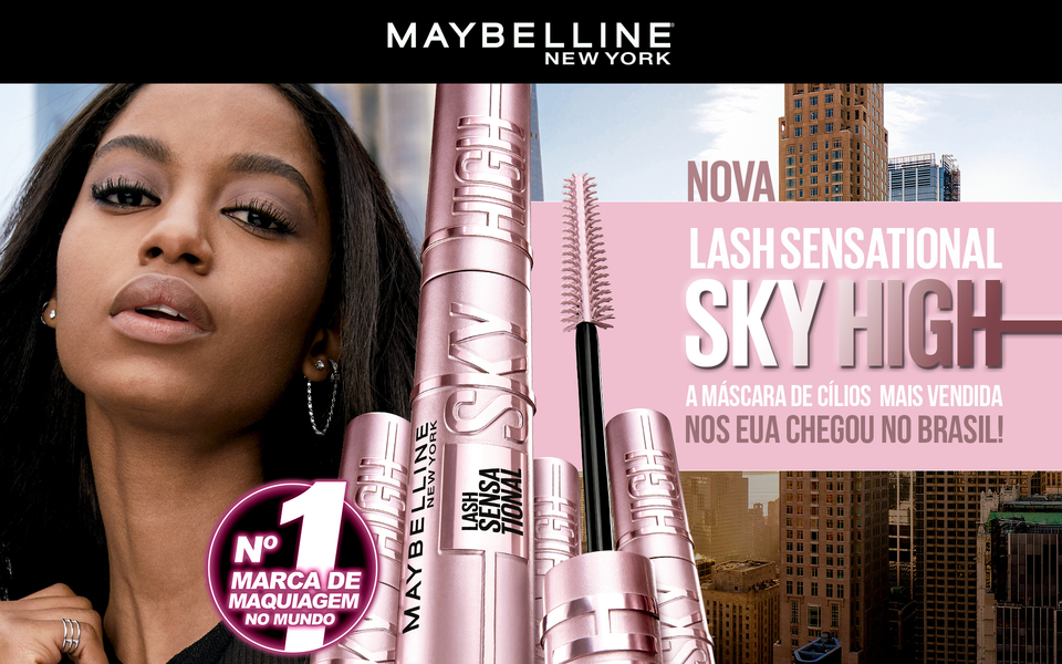 Lash Sensational, Máscara de Cílios Sky High, 801 Muito Preto, 7,2