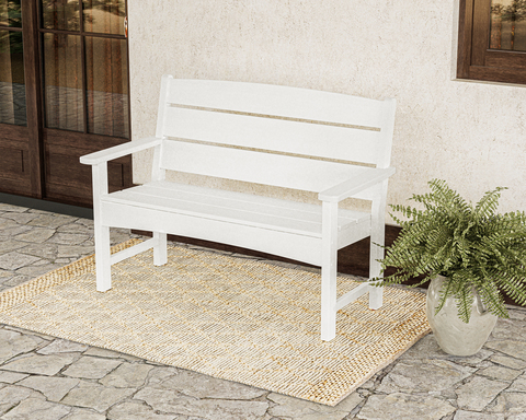 Long Beach Garden Bench in White