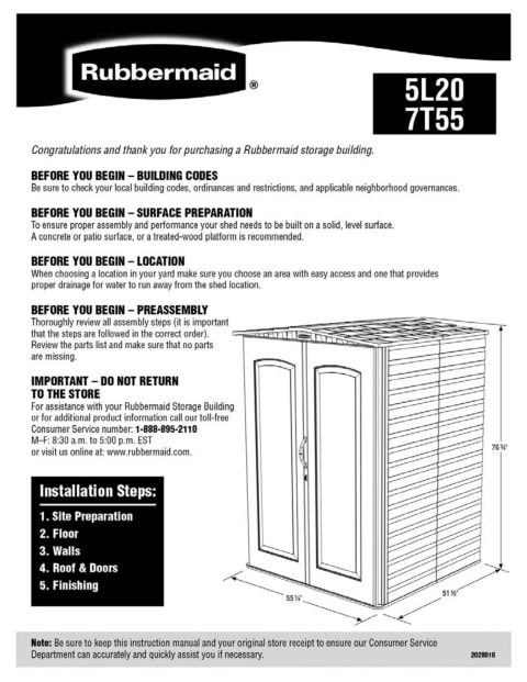 Rubbermaid 5 x 4 ft. Plastic Storage Shed, White - Walmart.com ...