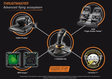 Thrustmaster T.16000M FCS Flight Stick for PC, Joystick Controller