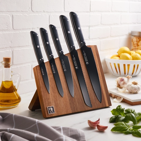 Henckels Noir 6-pc Magnetic Easel Knife Set, Color: Black, Size: 6