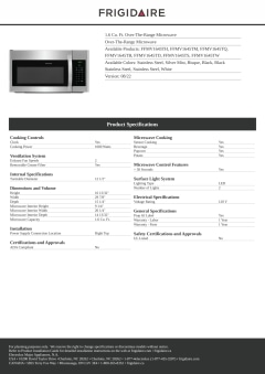 Frigidaire 30-inch, 1.6 cu. ft. Over-the-Range Microwave Oven FFMV1645