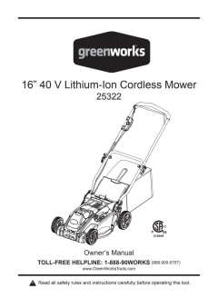 40V 16-Inch Cordless Lawn Mower