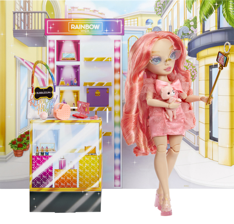 Poupée-mannequin Rainbow High New Friends : Pinkly Paige (rose) 
