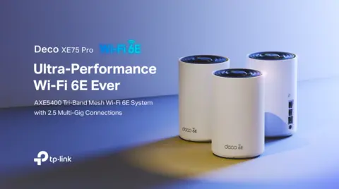 TP Link Deco XE75 Pro AXE5400 Tri Band Wi Fi 6E Whole Home Mesh