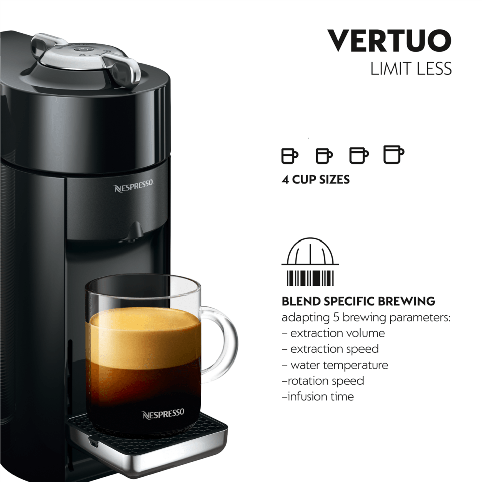  Nespresso Vertuo Coffee and Espresso Machine by De'Longhi with  Milk Frother, 1000 Milliliters, Graphite Metal: Home & Kitchen