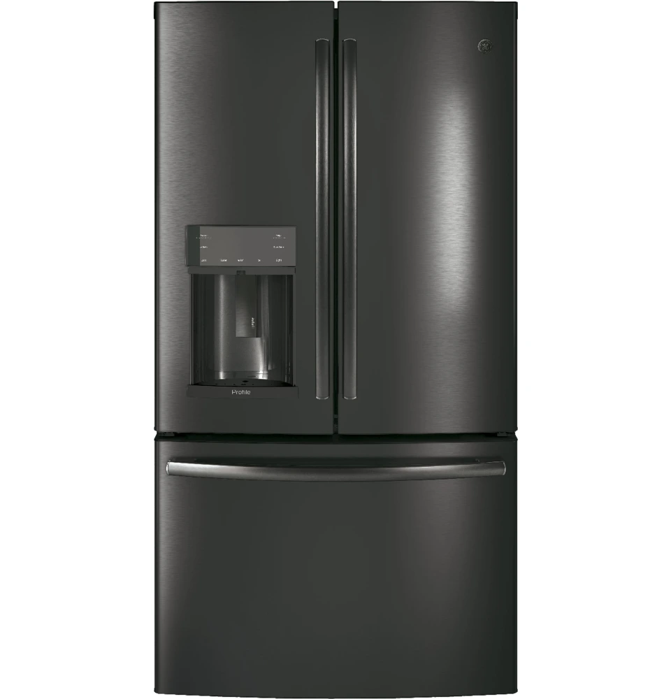 GE Profile 36 in. 27.8 Cu. Ft. Black Stainless Steel French Door Refrigerator