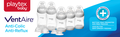 Playtex VentAire Advanced Natural Feeding System Bottles, Slow Flow,  Wide/6oz, 3 ea