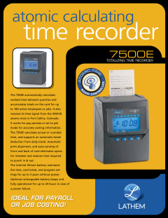 7500E Totalizing Time Recorder, LCD Display, Charcoal