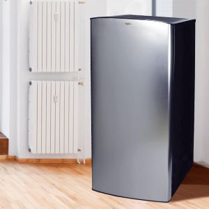 Koolatron Stainless Steel Compact Fridge with Freezer 4.4 Cu Ft (124L)  Refridgerator 