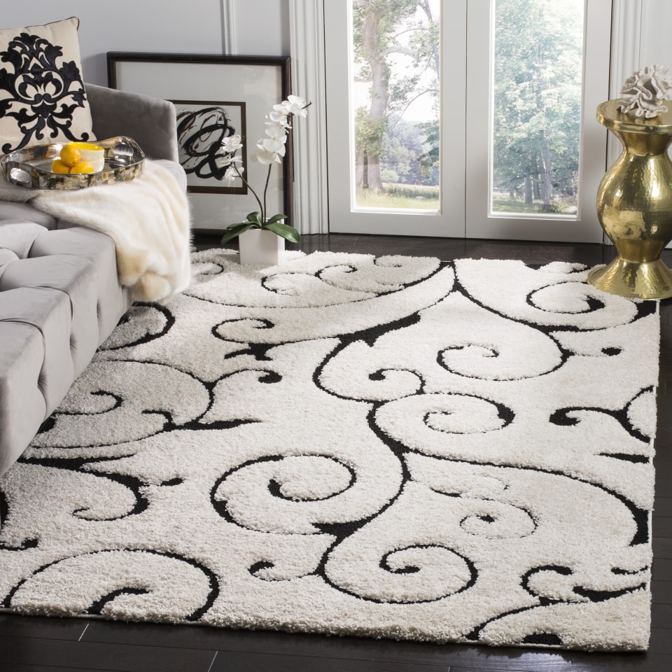 Safavieh Votive Shag 8 x 10 Dark Brown/Smoke Indoor Floral/Botanical Area Rug Safavieh Votive Shag 8 x 10 Dark Brown/Smoke Indoor Floral/Botanical Area Rug
