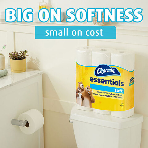 Charmin Essentials Soft Toilet Paper 12 Mega Rolls, 330 sheets per