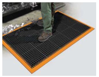 Anti-Fatigue Mat: 5' Long, 3' Wide, 1/2 Thick, Natural Rubber, Heavy-Duty