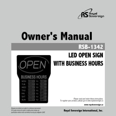 2 Royal Sovereign Illuminated LED Business Open Sign with Hours RSB-1342E 