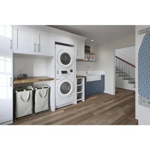 Whirlpool White Commercial Gas Stacked Laundry Center Non vend 3.1 6.7 cu.ft at Menards