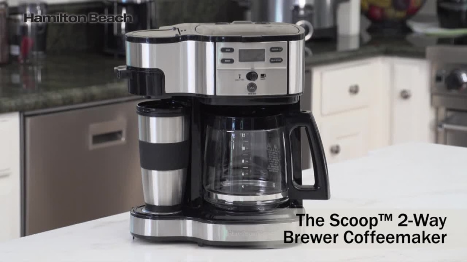Hamilton Beach 2Way Coffee Maker, SingleServe or 12 Cups, Glass