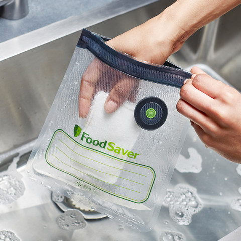 FoodSaver Reusable Quart Vacuum Zipper Bags, for Use with