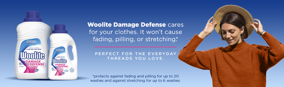 Woolite Damage Defense Liquid Laundry Detergent, 66 Loads, Regular and HE  Washers, 100 Fl Oz, Packaging may vary