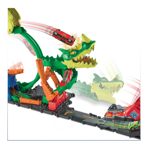 Hot Wheels Dragon Drive Firefight Playset and Vehicle - Smyths Toys 