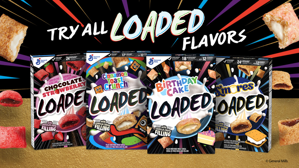 thumbnail video image 2 of (6 pack) Cinnamon Toast Crunch Loaded Cereal, Made with Whole Grain, Family Size, 15.1 oz, 2 of 13