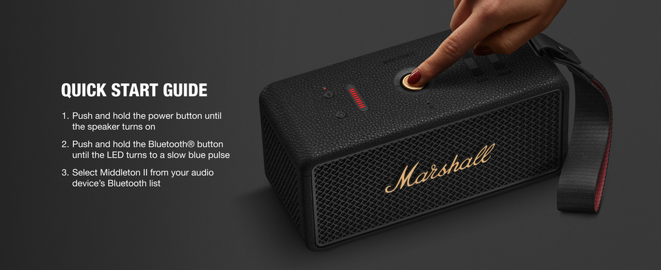 Marshall Middleton II Portable Bluetooth Speaker with Rugged